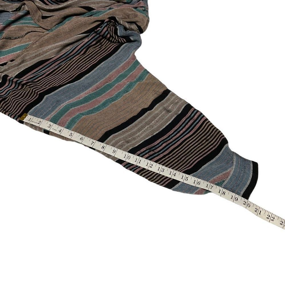 American Eagle Crop Top Surplice Front Black Tan Grey Stripe Clasp Closure Small - Picture 4 of 9